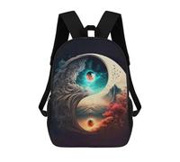 sinyumoney Sac À Dos 3D Pour Enfants Yin Yang Concept Sacs Imprimés Sac D'école Sac À Dos Léger Sac À Dos Tendance Et Amusant Pour Enfants 17inch