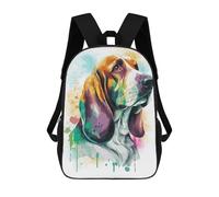 sinyumoney Sac À Dos 3D Watercolor Basset Hound Sac D'école Pour Garçons, Sac À Livres, Sac À Dos Tendance Pour Ordinateur Portable, Sac À Dos Pour Garçons Et Filles 17inch