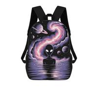 sinyumoney Sac À Dos 4Filles Alien in Water with Space Background Sac À Dos Scolaire Garçon Imprimé En 3D, Sac À Dos Décontracté Et Léger Pour Collégiens 17inch