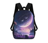 sinyumoney Sac À Dos 4Filles Alien Landscape with Planets -2 Sac À Dos Scolaire Garçon Imprimé En 3D, Sac À Dos Décontracté Et Léger Pour Collégiens 17inch