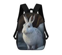 sinyumoney Sac À Dos 4Filles Arctic Hare Oil Paint Sac À Dos Scolaire Garçon Imprimé En 3D, Sac À Dos Décontracté Et Léger Pour Collégiens 17inch