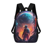 sinyumoney Sac À Dos 4Filles Astronaut Gazing at Planets -1 Sac À Dos Scolaire Garçon Imprimé En 3D, Sac À Dos Décontracté Et Léger Pour Collégiens 17inch