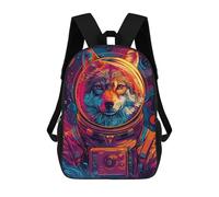 sinyumoney Sac À Dos 4Filles Astronaut Space Wolf Sac À Dos Scolaire Garçon Imprimé En 3D, Sac À Dos Décontracté Et Léger Pour Collégiens 17inch