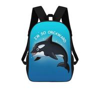 sinyumoney Sac À Dos 4Filles Awkward Killer Whale Sac À Dos Scolaire Garçon Imprimé En 3D, Sac À Dos Décontracté Et Léger Pour Collégiens 17inch