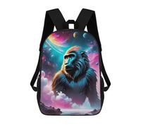 sinyumoney Sac À Dos 4Filles Baboon Cosmic Space Sac À Dos Scolaire Garçon Imprimé En 3D, Sac À Dos Décontracté Et Léger Pour Collégiens 17inch