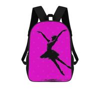 sinyumoney Sac À Dos 4Filles Ballerina Silhouette - Elegant Dance on Pink Sac À Dos Scolaire Garçon Imprimé En 3D, Sac À Dos Décontracté Et Léger Pour Collégiens 17inch