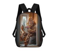 sinyumoney Sac À Dos 4Filles Bigfoot on The Toilet Sac À Dos Scolaire Garçon Imprimé En 3D, Sac À Dos Décontracté Et Léger Pour Collégiens 17inch