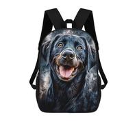 sinyumoney Sac À Dos 4Filles Black Labrador Portrait Sac À Dos Scolaire Garçon Imprimé En 3D, Sac À Dos Décontracté Et Léger Pour Collégiens 17inch
