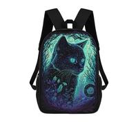 sinyumoney Sac À Dos 4Filles Black Light Cat 1 Sac À Dos Scolaire Garçon Imprimé En 3D, Sac À Dos Décontracté Et Léger Pour Collégiens 17inch