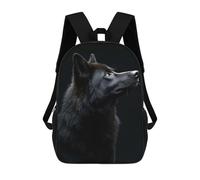 sinyumoney Sac À Dos 4Filles Black Wolf Portrait Sac À Dos Scolaire Garçon Imprimé En 3D, Sac À Dos Décontracté Et Léger Pour Collégiens 17inch