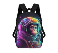 sinyumoney Sac À Dos 4Filles Chimp in Space Suit Sac À Dos Scolaire Garçon Imprimé En 3D, Sac À Dos Décontracté Et Léger Pour Collégiens 17inch
