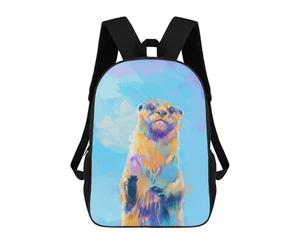 sinyumoney Sac À Dos 4Filles Colorful Otter Portrait Sac À Dos Scolaire Garçon Imprimé En 3D, Sac À Dos Décontracté Et Léger Pour Collégiens 17inch