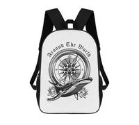 sinyumoney Sac À Dos 4Filles Compass Set Sac À Dos Scolaire Garçon Imprimé En 3D, Sac À Dos Décontracté Et Léger Pour Collégiens 17inch