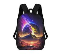sinyumoney Sac À Dos 4Filles Cosmic Landscape with Giant Planet Sac À Dos Scolaire Garçon Imprimé En 3D, Sac À Dos Décontracté Et Léger Pour Collégiens 17inch
