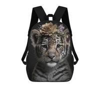 sinyumoney Sac À Dos 4Filles Cute Baby Fluffy Tiger Sac À Dos Scolaire Garçon Imprimé En 3D, Sac À Dos Décontracté Et Léger Pour Collégiens 17inch