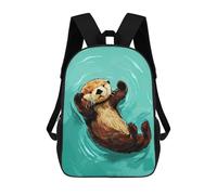 sinyumoney Sac À Dos 4Filles Cute Baby Otter Sac À Dos Scolaire Garçon Imprimé En 3D, Sac À Dos Décontracté Et Léger Pour Collégiens 17inch