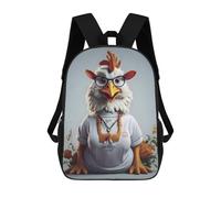 sinyumoney Sac À Dos 4Filles Cute Chicken Sac À Dos Scolaire Garçon Imprimé En 3D, Sac À Dos Décontracté Et Léger Pour Collégiens 17inch