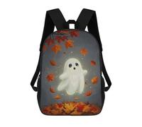 sinyumoney Sac À Dos 4Filles Cute Ghost in Autumn Leaves Sac À Dos Scolaire Garçon Imprimé En 3D, Sac À Dos Décontracté Et Léger Pour Collégiens 17inch