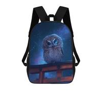 sinyumoney Sac À Dos 4Filles Cute Owl on Torii Gate Japan Sac À Dos Scolaire Garçon Imprimé En 3D, Sac À Dos Décontracté Et Léger Pour Collégiens 17inch
