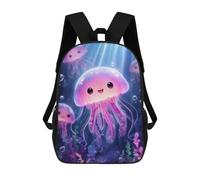 sinyumoney Sac À Dos 4Filles Cute Pink Jellyfish Cartoon Illustration Sac À Dos Scolaire Garçon Imprimé En 3D, Sac À Dos Décontracté Et Léger Pour Collégiens 17inch