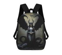 sinyumoney Sac À Dos 4Filles Demonic Lilith, Dark Angel with Dragon Wings Sac À Dos Scolaire Garçon Imprimé En 3D, Sac À Dos Décontracté Et Léger Pour Collégiens 17inch