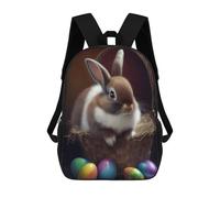 sinyumoney Sac À Dos 4Filles Easter Bunny Basket Sac À Dos Scolaire Garçon Imprimé En 3D, Sac À Dos Décontracté Et Léger Pour Collégiens 17inch