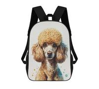 sinyumoney Sac À Dos 4Filles Elegant Poodle Portrait with Watercolor Accents Sac À Dos Scolaire Garçon Imprimé En 3D, Sac À Dos Décontracté Et Léger Pour Collégiens 17inch