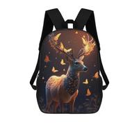 sinyumoney Sac À Dos 4Filles Enchanted Deer with Butterflies Sac À Dos Scolaire Garçon Imprimé En 3D, Sac À Dos Décontracté Et Léger Pour Collégiens 17inch