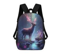 sinyumoney Sac À Dos 4Filles Enchanted Forest Deer -8 Sac À Dos Scolaire Garçon Imprimé En 3D, Sac À Dos Décontracté Et Léger Pour Collégiens 17inch