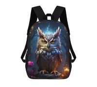 sinyumoney Sac À Dos 4Filles Enchanted Forest Owl-5 Sac À Dos Scolaire Garçon Imprimé En 3D, Sac À Dos Décontracté Et Léger Pour Collégiens 17inch