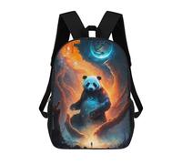 sinyumoney Sac À Dos 4Filles Enchanted Panda in A Cosmic Forest Sac À Dos Scolaire Garçon Imprimé En 3D, Sac À Dos Décontracté Et Léger Pour Collégiens 17inch