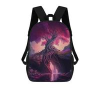 sinyumoney Sac À Dos 4Filles Enchanted Tree with Waterfall Sac À Dos Scolaire Garçon Imprimé En 3D, Sac À Dos Décontracté Et Léger Pour Collégiens 17inch