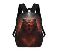 sinyumoney Sac À Dos 4Filles Fiery Beast Portrait Sac À Dos Scolaire Garçon Imprimé En 3D, Sac À Dos Décontracté Et Léger Pour Collégiens 17inch