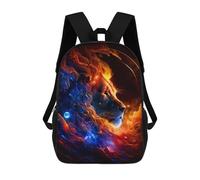 sinyumoney Sac À Dos 4Filles Flaming Lion Artwork -10 Sac À Dos Scolaire Garçon Imprimé En 3D, Sac À Dos Décontracté Et Léger Pour Collégiens 17inch