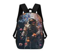 sinyumoney Sac À Dos 4Filles Floral Astronaut in Space Sac À Dos Scolaire Garçon Imprimé En 3D, Sac À Dos Décontracté Et Léger Pour Collégiens 17inch