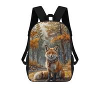 sinyumoney Sac À Dos 4Filles Fox in Autumn Woods Sac À Dos Scolaire Garçon Imprimé En 3D, Sac À Dos Décontracté Et Léger Pour Collégiens 17inch