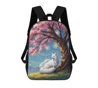 sinyumoney Sac À Dos 4Filles Fox Under Cherry Blossom Tree Sac À Dos Scolaire Garçon Imprimé En 3D, Sac À Dos Décontracté Et Léger Pour Collégiens 17inch