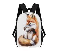 sinyumoney Sac À Dos 4Filles Fox with Coffee Sac À Dos Scolaire Garçon Imprimé En 3D, Sac À Dos Décontracté Et Léger Pour Collégiens 17inch