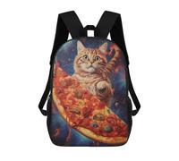 sinyumoney Sac À Dos 4Filles Funny Cat Eating Pizza Sac À Dos Scolaire Garçon Imprimé En 3D, Sac À Dos Décontracté Et Léger Pour Collégiens 17inch