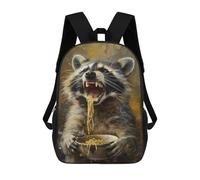 sinyumoney Sac À Dos 4Filles Funny Raccoon Eating Food Sac À Dos Scolaire Garçon Imprimé En 3D, Sac À Dos Décontracté Et Léger Pour Collégiens 17inch