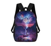 sinyumoney Sac À Dos 4Filles Galactic Serenity A Cosmic Lake Journey Sac À Dos Scolaire Garçon Imprimé En 3D, Sac À Dos Décontracté Et Léger Pour Collégiens 17inch