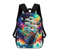 sinyumoney Sac À Dos 4Filles Ghost Ship Sac À Dos Scolaire Garçon Imprimé En 3D, Sac À Dos Décontracté Et Léger Pour Collégiens 17inch