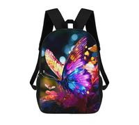 sinyumoney Sac À Dos 4Filles Glowing Butterfly Garden-3 Sac À Dos Scolaire Garçon Imprimé En 3D, Sac À Dos Décontracté Et Léger Pour Collégiens 17inch