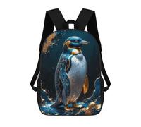 sinyumoney Sac À Dos 4Filles Gold Penguin Kintsugi Art Sac À Dos Scolaire Garçon Imprimé En 3D, Sac À Dos Décontracté Et Léger Pour Collégiens 17inch