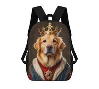 sinyumoney Sac À Dos 4Filles Golden Retriever Dog King Sac À Dos Scolaire Garçon Imprimé En 3D, Sac À Dos Décontracté Et Léger Pour Collégiens 17inch