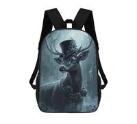 sinyumoney Sac À Dos 4Filles Gothic Deer with Top Hat Sac À Dos Scolaire Garçon Imprimé En 3D, Sac À Dos Décontracté Et Léger Pour Collégiens 17inch