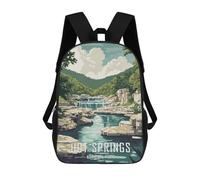 sinyumoney Sac À Dos 4Filles Hot Springs National Park Sac À Dos Scolaire Garçon Imprimé En 3D, Sac À Dos Décontracté Et Léger Pour Collégiens 17inch