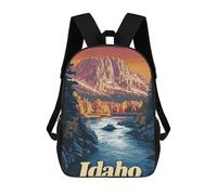 sinyumoney Sac À Dos 4Filles Idaho Mountain River Sac À Dos Scolaire Garçon Imprimé En 3D, Sac À Dos Décontracté Et Léger Pour Collégiens 17inch