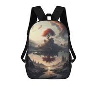 sinyumoney Sac À Dos 4Filles Island of The Red Tree Sac À Dos Scolaire Garçon Imprimé En 3D, Sac À Dos Décontracté Et Léger Pour Collégiens 17inch