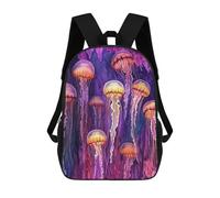 sinyumoney Sac À Dos 4Filles Jellyfish Glow Sac À Dos Scolaire Garçon Imprimé En 3D, Sac À Dos Décontracté Et Léger Pour Collégiens 17inch